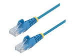 1ft Slim LSZH CAT6 Ethernet Cable, 10 Gigabit Snagless RJ45 100W PoE Patch Cord, CAT 6 10GbE UTP Network Cable w/Strain Relief, Blue, ETL/Low Smoke Zero Halogen