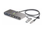 2-Port USB-C/USB-A Hub with GbE and RS232 Serial, 2x USB-A