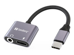 USB-C till hörlursuttag/laddningsadapter