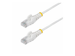 15m White Slim CAT6 Ethernet Cable, Snagless, 28AWG, LSZH