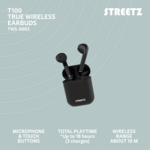 T100 True Wireless Stereo semi-in-ear, matte black